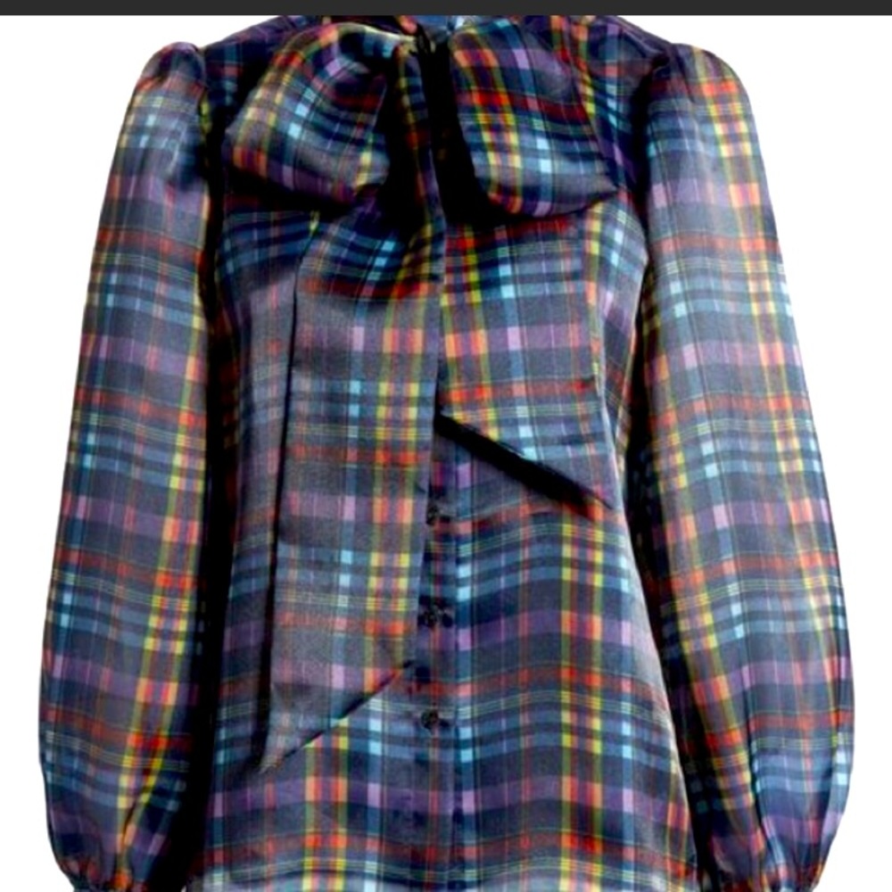 Halogen x Atlantic Pacific bow blouse